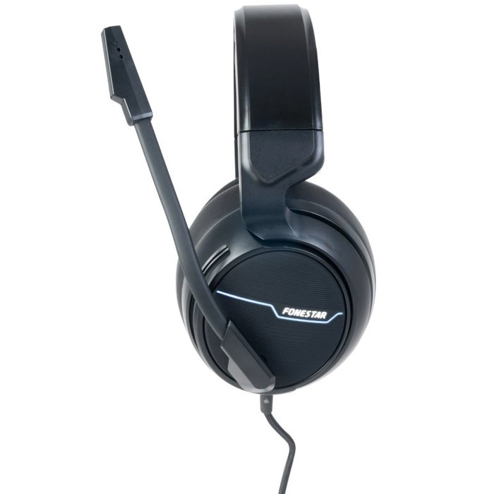 Fonestar Auricular Estéreo WIN-U USB con Micrófono LED Cable 2m para PC Mac PS4 Xbox